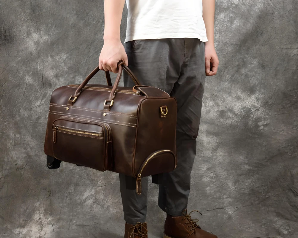 leather trolley luggage