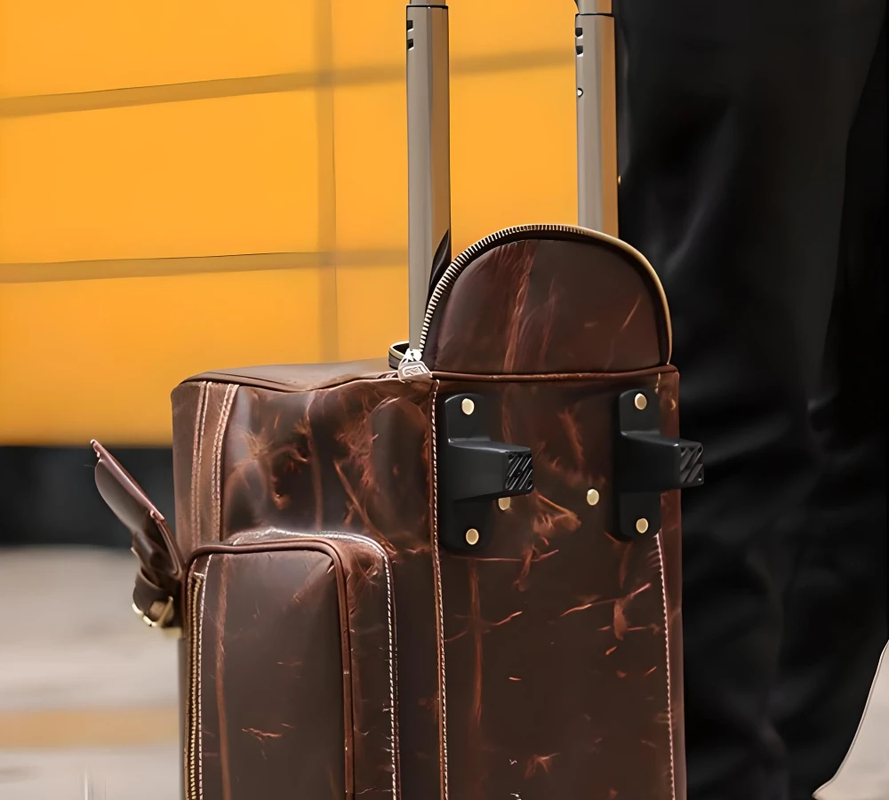luxury leather carry on luggage